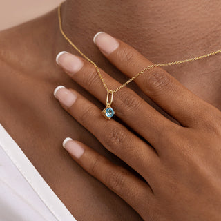 Serenity Star Blue Topaz Pendant Necklace