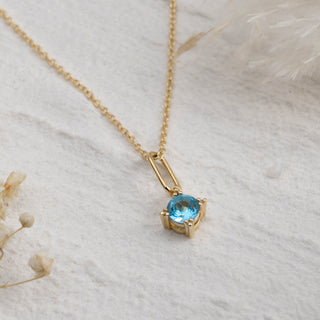 Serenity Star Blue Topaz Pendant Necklace