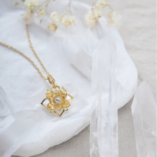 Lotus Double Layer Pendant Necklace
