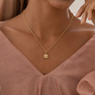 Lotus Double Layer Pendant Necklace