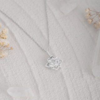 Lotus Double Layer Pendant Necklace