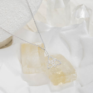 Trinity Knot Pavé Pendant Necklace