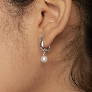 Orchid Pearl Huggie Earrings