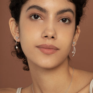 Mistletoe Pearl Twig Drop Earrings