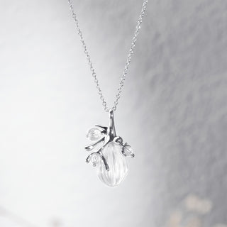 Mistletoe Droplet Crystal Pendant Necklace