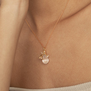 Mistletoe Droplet Crystal Pendant Necklace