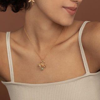 Mistletoe Prehnite Pendant Necklace