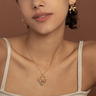 Mistletoe Prehnite Pendant Necklace