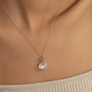 Mistletoe Crystal Orb Pendant Necklace