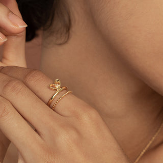 Mistletoe Love Heart Open Ring