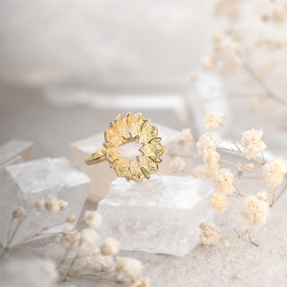 Mandala Open Circle Statement Ring