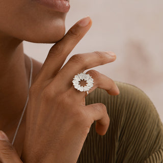 Mandala Open Circle Statement Ring