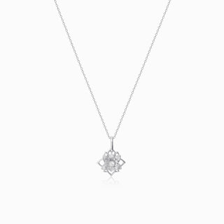 Lotus Double Layer Pendant Necklace