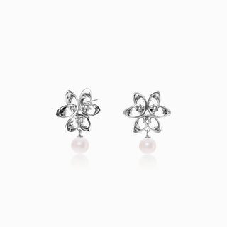 Mistletoe Trio Heart Pearl Drop Earrings