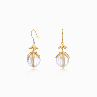 Mistletoe Crystal Orb Drop Earrings
